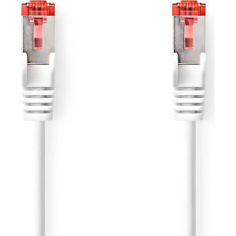 Cable de red cat6 rj45 macho rj45 macho sftp 100m redondo lszh blanco ampolla
