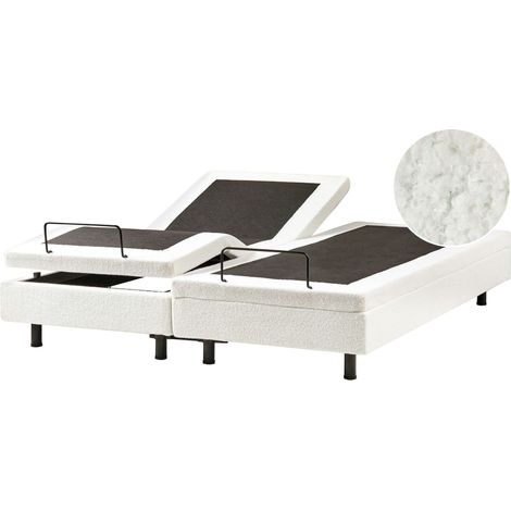Adjustable Bed without Headboard Boucle DUKE 180 x 200 cm (EU Super King) Off-White