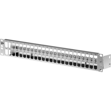 Metz connect modulo19 zoll modultrÄger 1,5he 48 port edelstahl unbepiezast