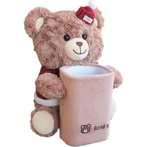 Poubelle pour Voiture, Porte-mouchoirs en Peluche dans la Voiture 2 en 1 Ours en Peluche, Mignon pour Serviettes, Camion à ordures, SUV, berline, véhicule, intérieur Automobile, Voyage, Road Trip, (1/5)