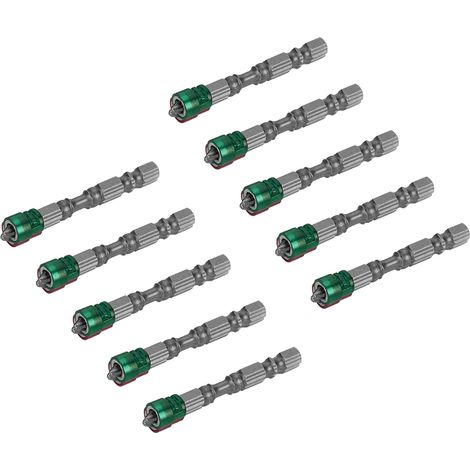 Set de 10 embouts de tournevis PH2 magnétiques, queue hexagonale 1/4 pouce, pour visseuse électrique, aimant vert (1/5)