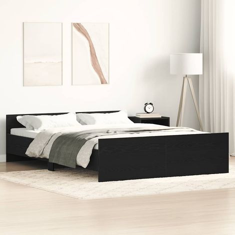 Estructura de cama sin colchón roble negro 120x200 cm vidaXL (1/5)