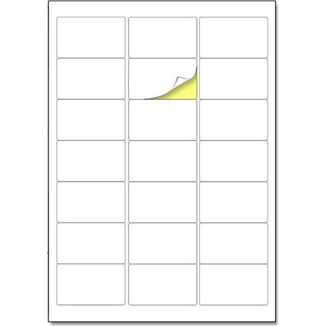 21 étiquettes/feuille, 50 feuilles, A4 Étiquettes Autocollantes Imprimable Blanc - 63,5 x 38,1 mm (1/4)