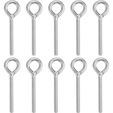 Lntyq 10 Pièces Anneau de Levage Boulon à œillet M6,Boulon à œil en Acier Inoxydable,Anneaux Filetage Vis Tige Longue,73,6mm Boulons àœil Filetage Mâle,Vis à œillet Antirouille,pour Fixation et Suspe (1/5)