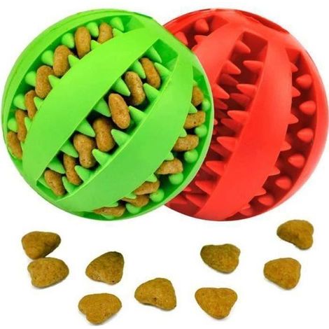 Jouet Pour Chien Balle,2pcs Balle de Jeu Pour Chien,Caoutchouc Naturel Non Toxique Résistant pour Gencives et Les Dents Plus Saines (1/5)