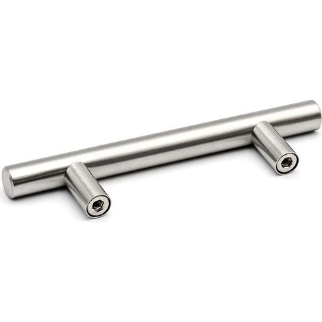 Sollbry Lot de 2 centres de trous de 96 mm  Poignée de barre avec finition nickel brossé  Quincaillerie d'armoires de cuisine/tiroirs de commode (1/3)