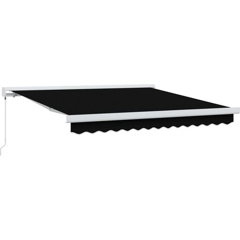 Einziehbare Markise Schwarz 300 x 250 cm Stoff und Metall