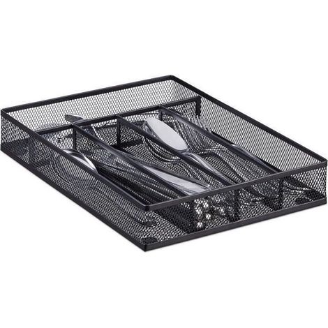 Range-couverts mailles acier métal boîte à couverts Compartiments de Tiroirs avec 4 Blocs, Range-couverts extensible 5,3 x 24 x (1/4)