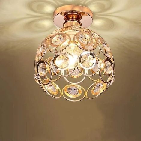 U-DO Plafonnier en Cristal fer Plafond Moderne pour salon chambre à coucher, couloir - Ø26cm (1/4)