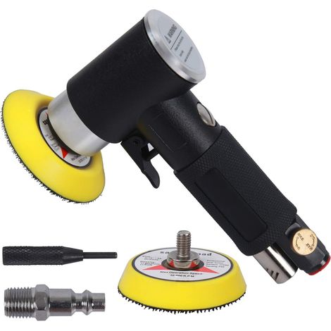 Mini ponceuse à air orbital aléatoire de 2 "et 3", ponceuse pneumatique pour outils de ponçage automatique, ponceuse d'angle pneumatique 15 000 tr/min, ponceuse d'angle pneumatique, polisseuse à doubl (1/5)