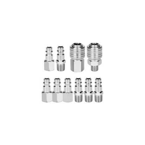 10 Pièces Raccord de Compresseur 1/4"BSP,OUYLAF, Raccord Rapide Air Comprimé Raccords pour Tuyau Compresseur Embout Pneumatique (1/5)