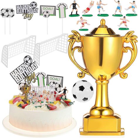 1 ensemble de décorations pour gâteau sur le thème du football : ballon de football, décorations pour une fête sur le thème du football, articles de fête sportive (1/5)