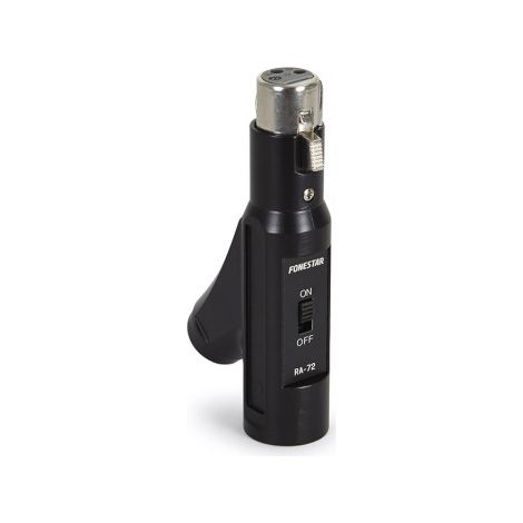 Adattatore per microfono femmina XLR - XLR Macho Fonestar con filettatura standard 5/8", con interruttore ON/OFF, nero