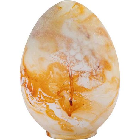 Œuf décoratif verre jaune 18x24cm (1/3)