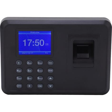 Terminal de pointage biométrique avec écran 2,4 pouces, identification rapide, 5 V CC/1 A, mot de passe, pour entreprise, prise britannique AC100-240 V (anglais). (1/5)