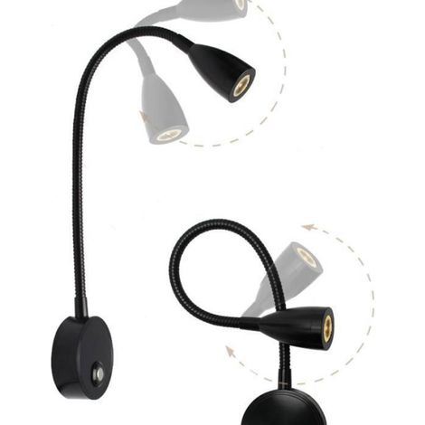 Lampe de lecture - - Applique murale LED - Aluminium - 6000K Blanc Froid - Noir (1/5)