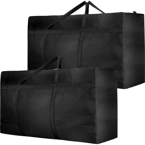Set mit 2 Aufbewahrungstaschen à 180 l, Oxford-Gewebe, Reißverschluss, verstärkter Griff, Umzugsmaterial, Bettwäsche (1/5)