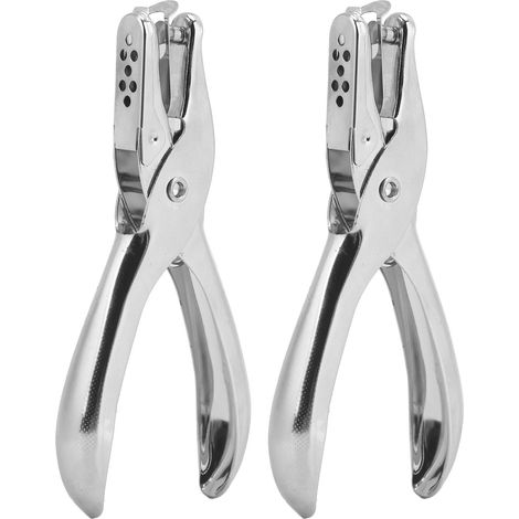 Lot de 2 poinçons manuels en acier 45, perforatrice à main pour vêtements, tickets et papier, diamètre 6 mm, pince perforante (1/5)