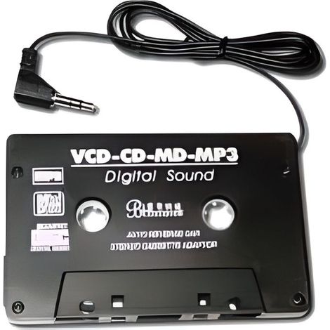 Adaptateur voiture Cassette - MP3/CD - Universel - Noir - Pour autoradio cassette