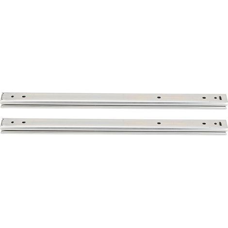Schubladenschiene aus kaltgewalztem Stahl, 2 Stück, 200 mm breit, 27 mm tief, 3-lagig, Vollauszug, doppelwandig, kugelgelagert (1/5)
