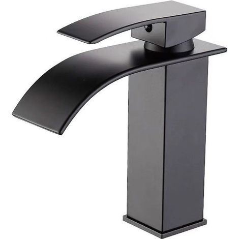 Küchenarmatur mit Einhebelmischer aus mattschwarzem Edelstahl, Warm- und Kaltwasseranschluss, inklusive flexiblem Schlauch. Schwarze Badezimmerarmatur.