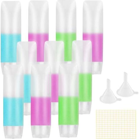 LANMOK 10 Pcs Flacon Vide Voyage Silicone, Flacon Cosmétique Vide avec Etiquette et Entonnoir pour Vacances Gel Douche Liquide 30ml (1/4)