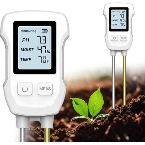 3-in-1-pH-Bodentester, Pflanzenfeuchtigkeitstester, Boden-pH-Messgerät, Säure-Base-Bodentestdetektor für Zimmerpflanzen, Garten, Rasen.