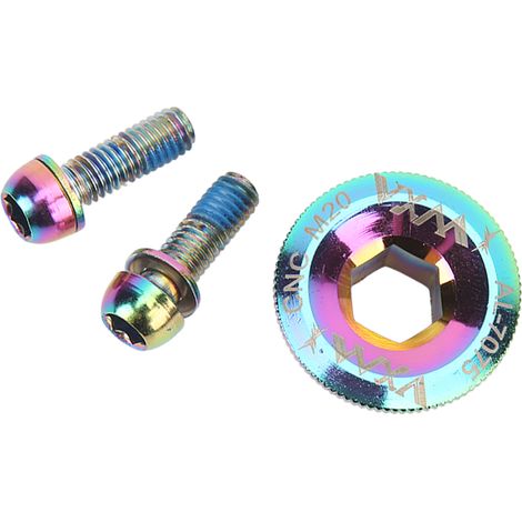 Vis de manivelle en alliage d'aluminium, finition électroplaquée colorée, usinée CNC, pour axe central de boîtier de pédalier de vélo de route M20 (1/5)