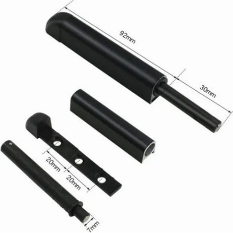 Latch de porte de cabinet sans poignée - 10 pièces Rebounder aluminium noir - Mécanisme push-latch magnétique durable (1/5)