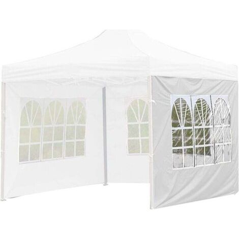 Tente Imperméable 3x2m Blanc Avec Panneau Latéral 0.15mm Épaisseur 12 Tailles Disponibles (1/4)