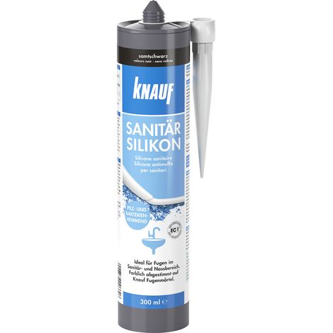 Knauf Sanitär-Silikon samtschwarz 300 ml Silikon Sanitär Bad Dusche Dichtstoff (1/3)