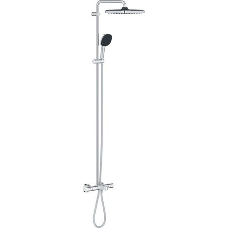 Grohe Vitalio Comfort - Set doccia con termostatico per vasca da bagno, 25x25 cm, 2 getti, cromo 26984001