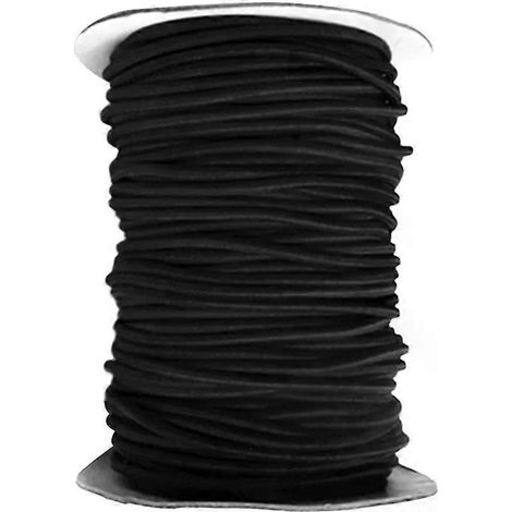 4 mm schwarzes elastisches Bungee-Seil zur Befestigung von Bootsplanen und Gepäck im Marinebereich (1/4)