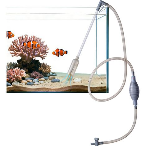 Nettoyeur d’Aquarium 3‑en‑1, Aspirateur de Gravier Réglable, Kit Siphon pour Aquarium, Changeur d’Eau et Lave‑Sable avec Tuyau de Siphon Manuel et Tube Rallonge (1/5)