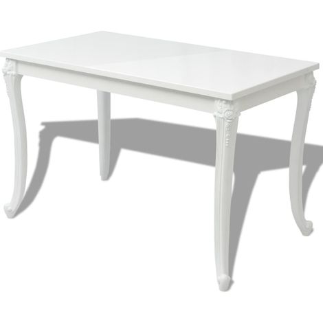 Maison Exclusive - Esstisch 116 x 66 x 76 cm Hochglanz Weiß