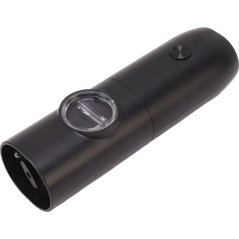 Moulin à poivre électrique à mouture réglable, rechargeable par USB, moulin à sel automatique avec lumière LED pour herbes et épices, noir (1/5)