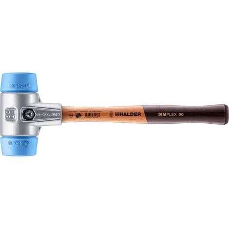 HALDER SIMPLEX Schonhammer Ø 60 mm TPE-soft blau mit Aluminiumgehäuse (1/5)
