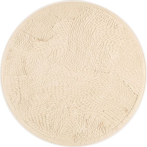 Décoration murale design flow blanc contemporain - blanc texturé nuances beige clair (1/4)