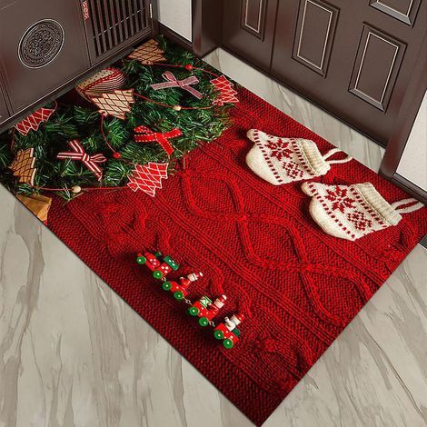 paillasson De Noel, (b)tapis De Sol De Nol, Tapis De Porte 40x60 Cm, Tapis Maison Entre, Motif De Nol, Noel Decoration Interieur Pour Entre Bain (1/3)
