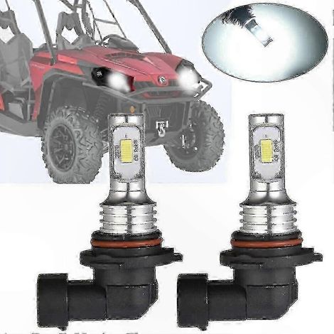 Lot de 2 ampoules LED HB3 blanches pour phares de véhicules tout-terrain (VTT/SSV)