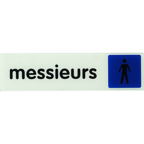 Targa segnaletica adesiva 170 x 45 mm, "Messieurs" (Uomini) – THIRARD