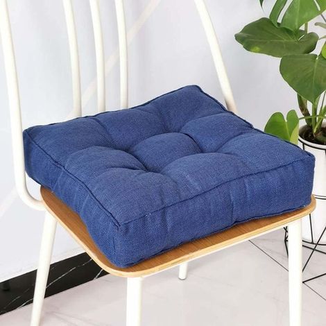 Thick Chair Seat Cushions, Soft Chair Cushions for Dining Room, Indoor Outdoor Chair Cushions for Garden, Home Office (45x45cm, Blue) (1/5)