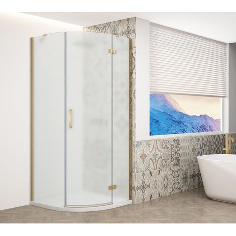 Paroi de douche quadrant TRINITY GOLD MATT 900x900mm, verre mat, droite (1/4)