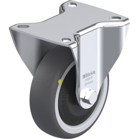 [NEUWERTIG] B-Ware Blickle Bockrolle Transportrolle Rad 100 mm Grau Traglast 130 kg Anschraubplatte (1/2)