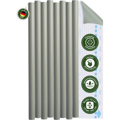 Klebefolie Klebefolie Möbel – Möbelfolie selbstklebend Salbei 2er Set, 2 x 45 x 200 cm, zuschneidbar, rückstandsfrei entfernbar – Veluxis