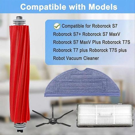 Pièces de rechange pour aspirateur robot Roborock S7, S7+, S7 MaxV, S7 MaxV Plus, T7S, T7 Plus, T7S Plus : brosse F (1/5)