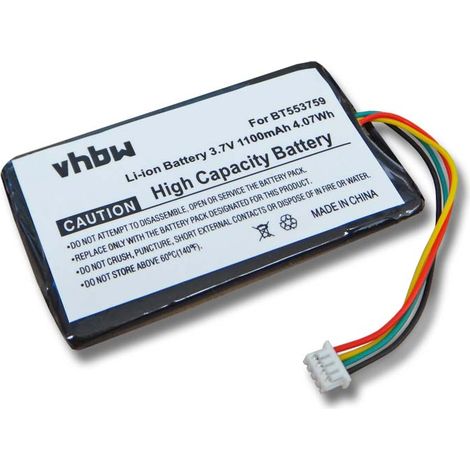 vhbw Batterie compatible avec Typhoon MyGuide 3100 GPS, appareil de navigation (1100mAh, 3,7V, Li-ion)