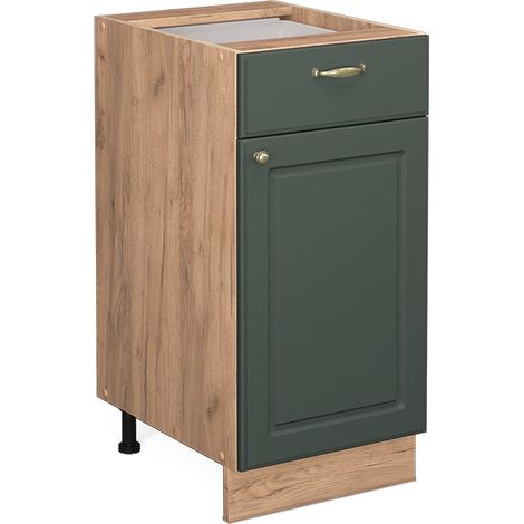 Mueble bajo de cocina Fame-Line, Verde dorado Casa de campo, 40 cm sin encimera, Vicco