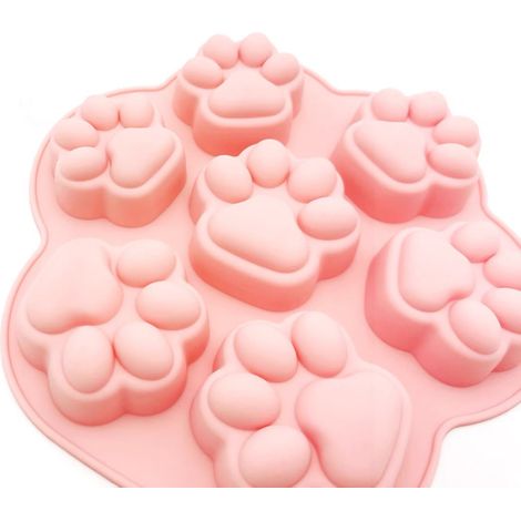 Moule en silicone avec couvercle, moule à gâteau en forme de griffe de chat (7 pièces) pour bougies, chocolat, fondant, gelée, desserts et pâtisseries maison. (1/5)