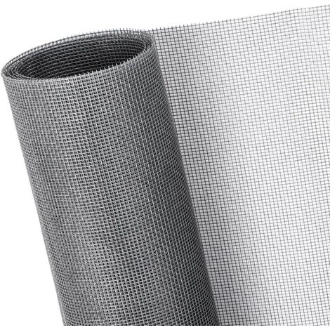 Moustiquaire de fenêtre en fibre de verre - Moustiquaire de remplacement pour fenêtre et porte - Découpable - Gris - 120 cm x 250 cm (1/5)